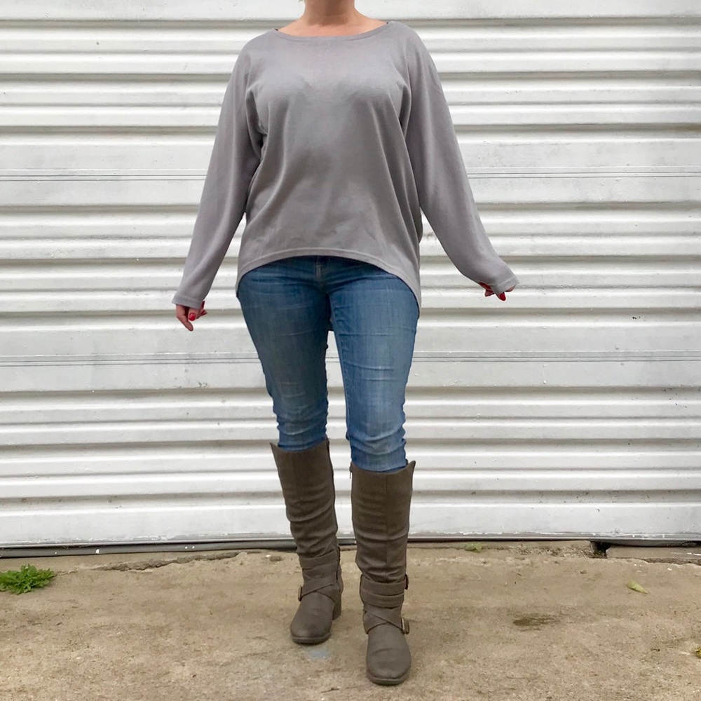 NWT Gray Zanzea Collection Oversized Knit Sweater - Picture 6 of 8